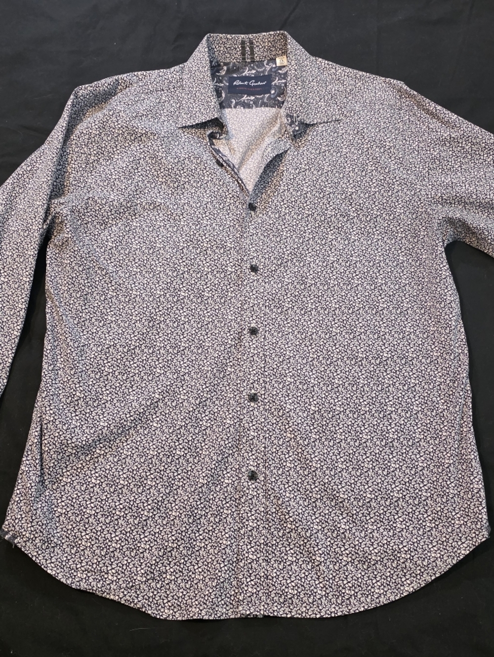 Robert Graham Navy and White Micro-Print Mens XL